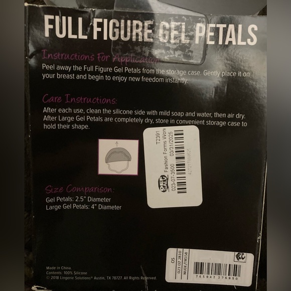 NWT Ladies Full Figure Gel Petals - Picture 14 of 14